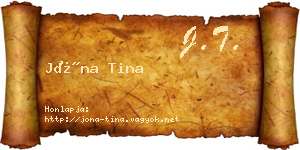 Jóna Tina névjegykártya